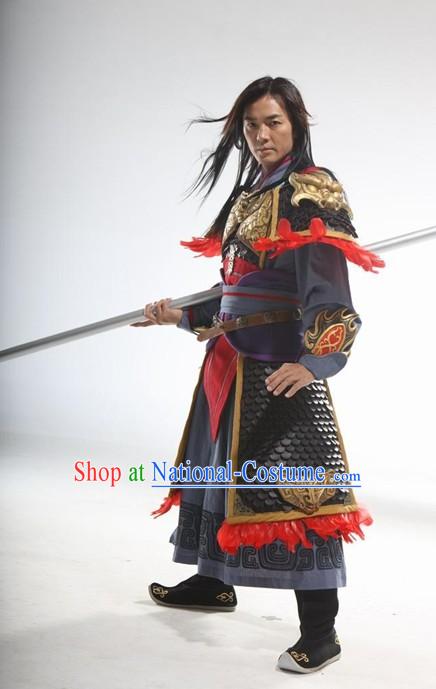 Ancient Chinese Zhao Zilong Armor Cosplay Costumes Full Set for Men