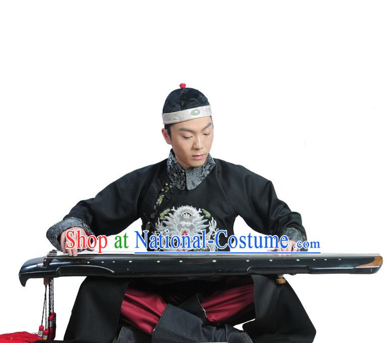 Qing Dynasty Prince Clothing and Hat Complete Set