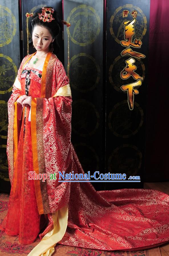 Genuine Chinese Tang Dynasty Wedding Clothing Complete Set