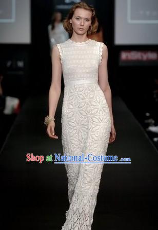 Modern Lace Long Cheongam