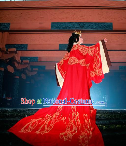 Ancient Chinese Han Empress Phoenix Hanfu Wedding Dress Complete Set