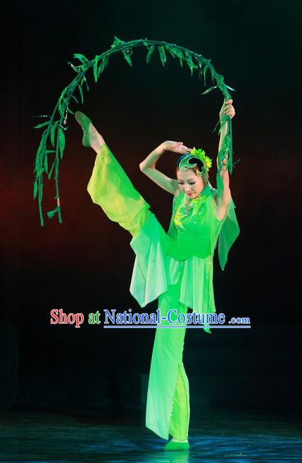 Green Willow Leaf Dance Costume