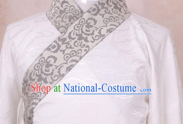 Ancient Chinese White Cloud Han Fu Dress for Men