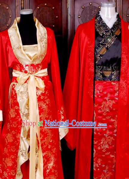 Ancient Chinese Wedding Costumes 2 Sets for Men and Wmen