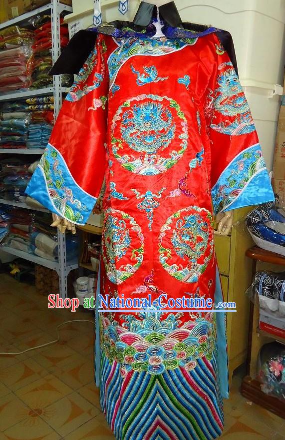 Peking Opera Emperor Embroidered Dragon Wedding Costumes for Men