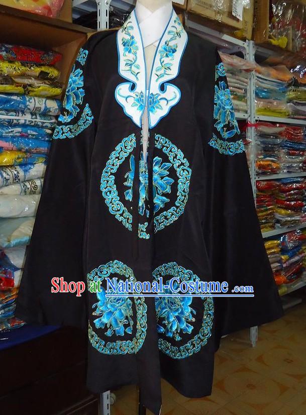 Chinese Black Opera Embroidered Flower Nv Pi Costumes