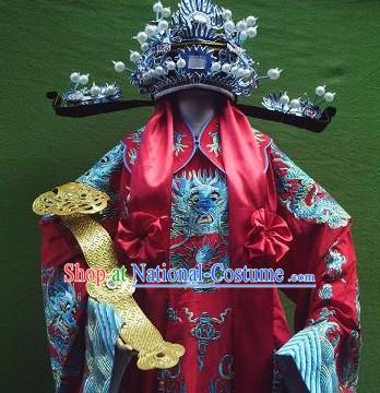 Ancient Chinese Opera Fu Xing Lucky Star Costumes and Hat