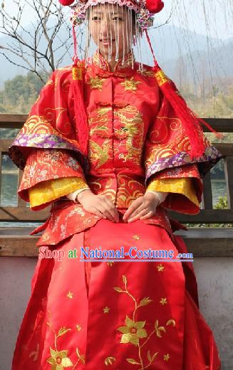 Chinese Classical Brides Wedding Dress Complete Set