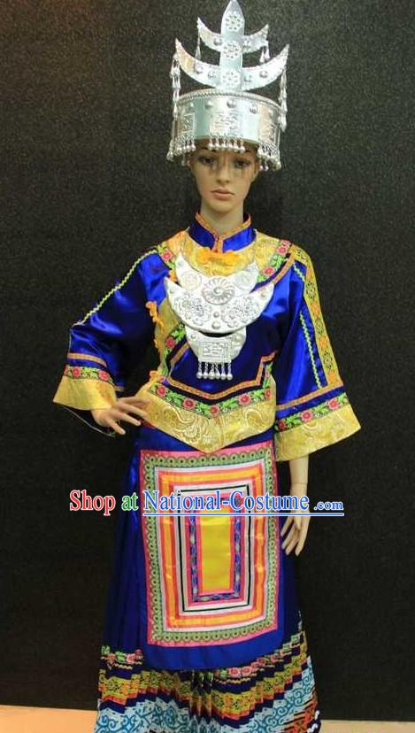 Chinese Miao Ethnic Costumes and Hat