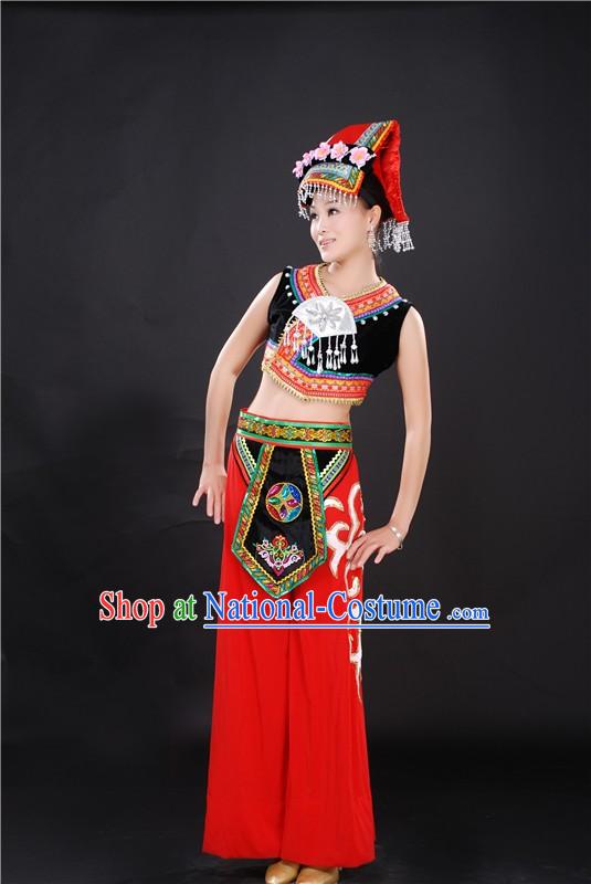 Chinese Ethnic Clothing and Hat for Women