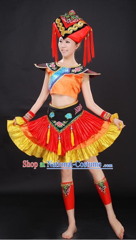 Chinese Ethnic Minorities Clothing and Hat Set