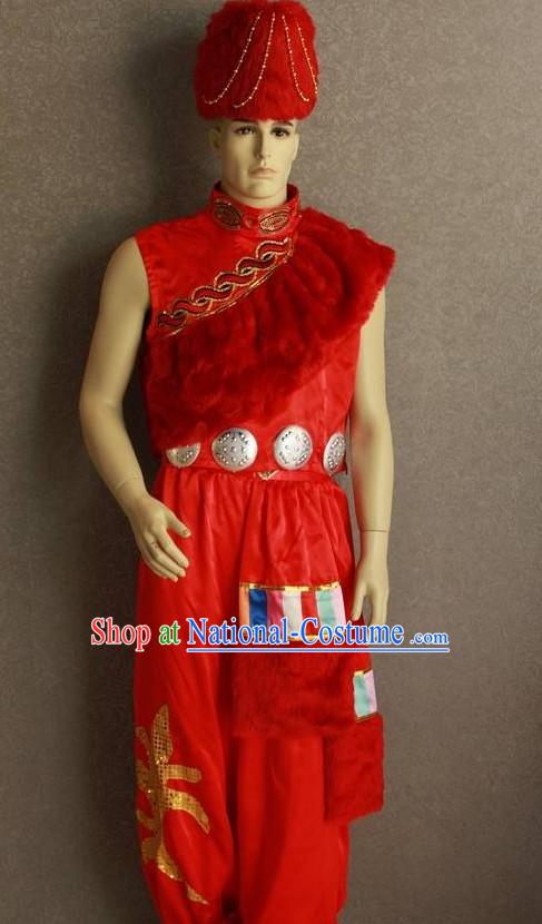 Chinese Traditional Minority Happy Celebration Dance Costumes