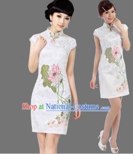 Chinese White Lotus Qipao