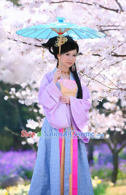 Chinese Qin Dynasty Beauty Costumes Complete Set