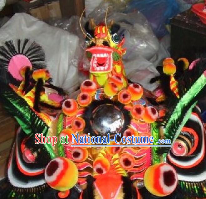 Chinese Classic Handmade Dragon Head Lion Dance Costumes Complete Set