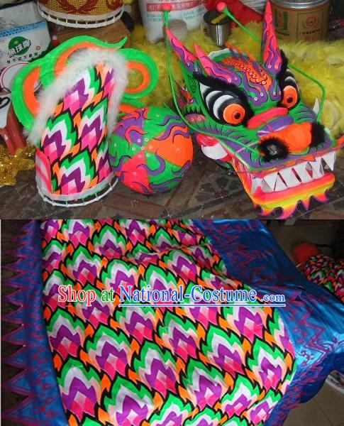 Glow in the Dark Fluorescent Dragon Dance Costume Complete Set