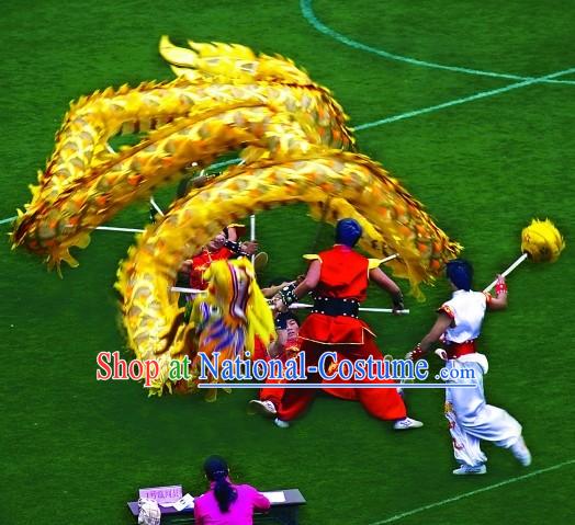 Lightweight Golden Net Dragon Dance Costume Complete Set