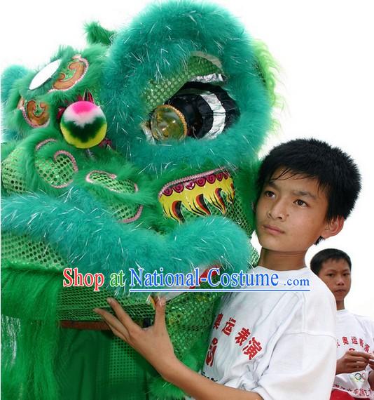 Beijing Summer Olympics Opening Ceremony Green Sheep Fur Lion Dance Costume