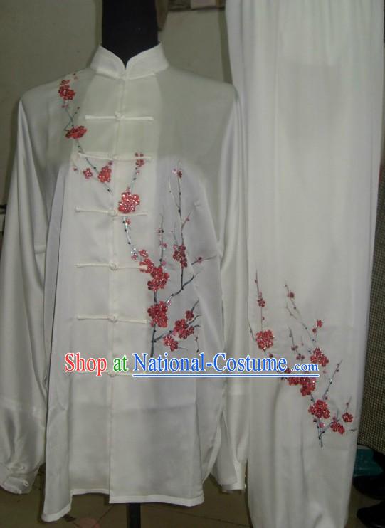 Traditional Chinese Plum Blossom Silk Wu Shu Clothing Set