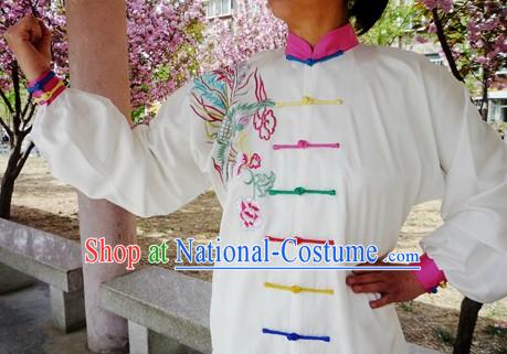 Chinese Silk Embroidered Phoenix Tai Chi Suit