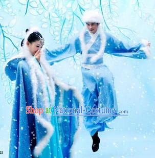 Ancient Chinese Lovers Clothing 2 Complete Sets for Men and Women