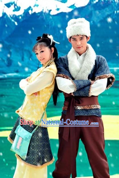 Ancient Chinese Husband and Wife Kung Fu Costumes 2 Complete Sets