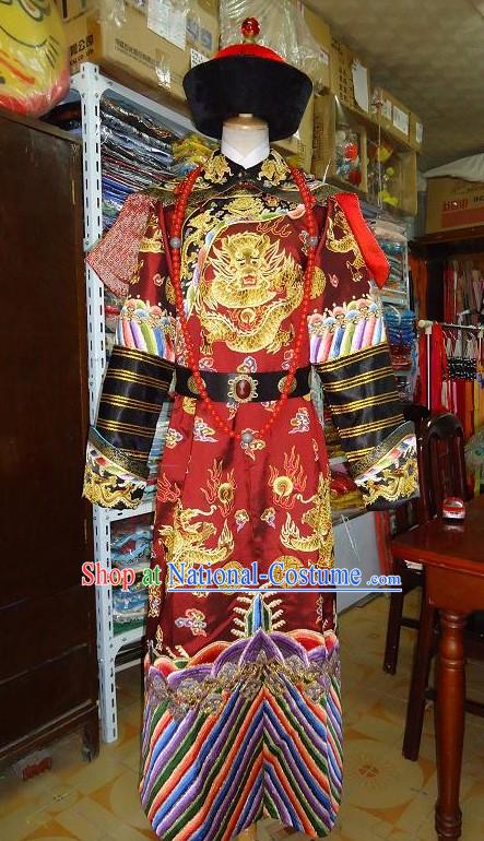 Ancient Emperor Embroidered Dragon Clothing Complete Set