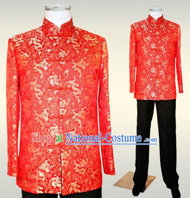 Traditional Chinese Wedding Dragon Suit for Men