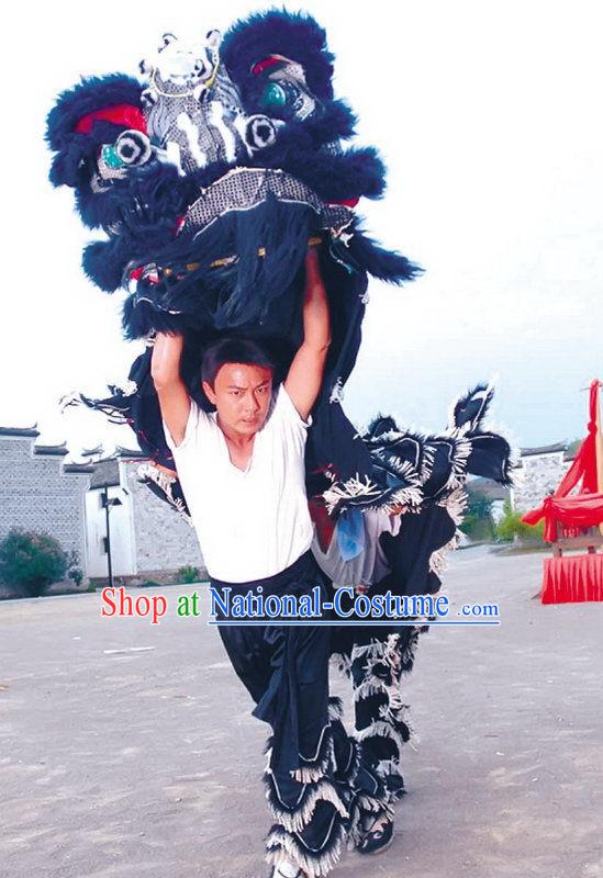 Classic Black Lion Dance Costume Complete Set