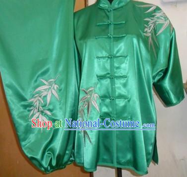 Traditional Chinese Silk Bamboo Kung Fu Uniforms for Men