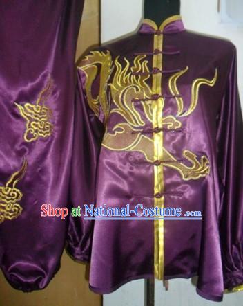 Traditional Chinese Long Sleeve Dragon Silk Kung Fu Suit