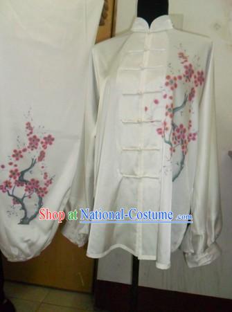 Chinese Winter Plum Blossom Silk Kung Fu Clothes Set