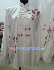 Chinese Winter Plum Blossom Silk Kung Fu Clothes Set