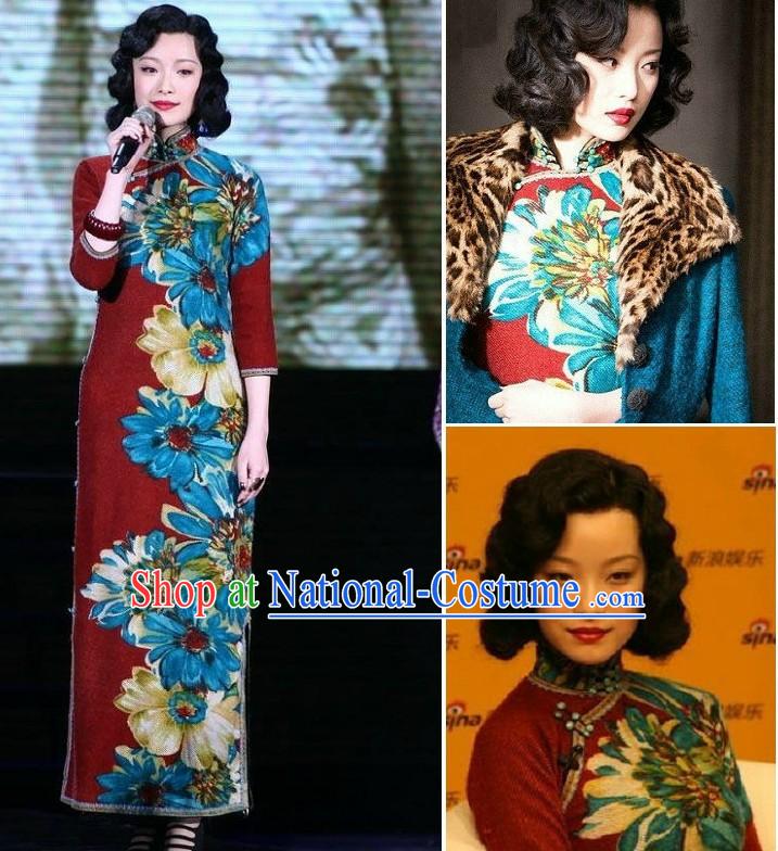 Old Shanghai Style Hand Painted Cheongsam for Women