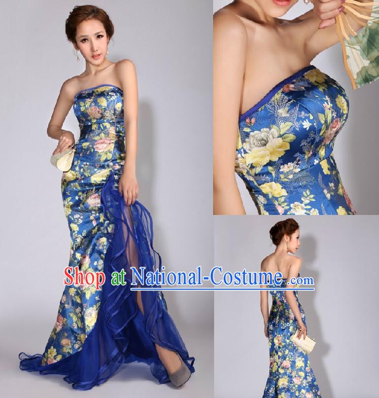 Chinese Mandarin Wedding Evening Dress for Women