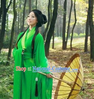 Film Hero Traditional Chinese Green Hanfu Robe