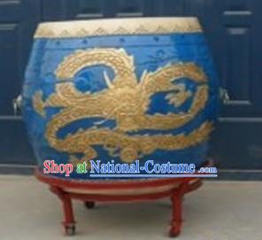 Traditional Chinese Blue Dragon Drum