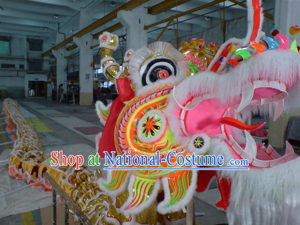 Supreme Festival Celebration Long Wool Dragon Dance Costumes Complete Set