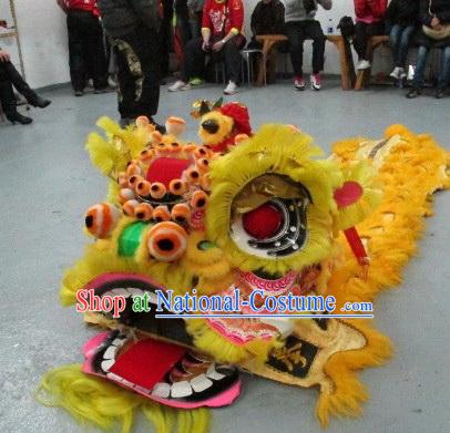 Old Style FUT SAN Southern Lion Dance Mask and Tail Complete Set