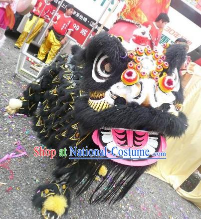 Top Cool Black Colour Lion Dance Costume Complete Set