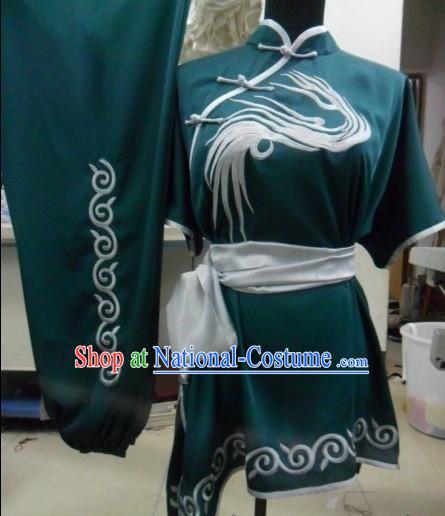 Silk Kung Fu Crane Embroidered Uniform