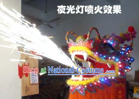 Electric Flame Red Armor Dragon Dance Costumes Complete Set