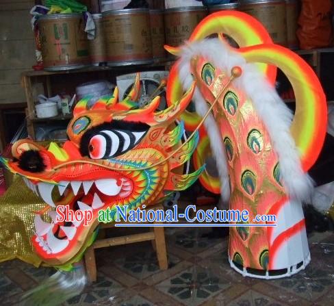 Adult Size Phoenix Tail Pattern Luminous Dragon Dancing Costumes Complete Set