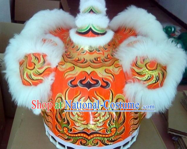 Supreme White Wool FUT SAN Laser Lion Dance Costume Complete Set