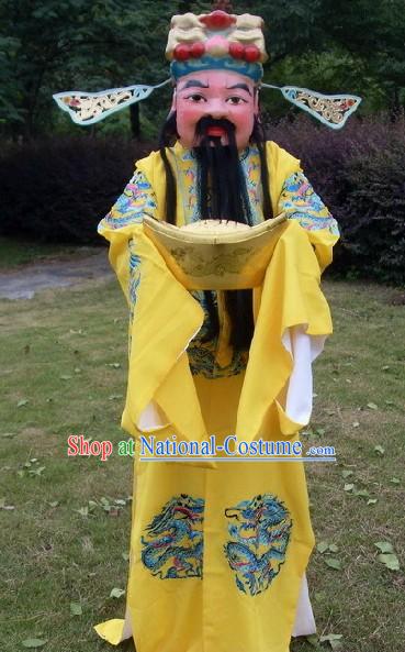 Chinese New Year Performance Cai Shen Costumes and Mask