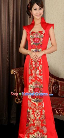 Chinese Classic Long Wedding Evening Dress