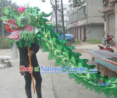 Green Beijing Olympic Games Dragon Dance Costume Complete Set