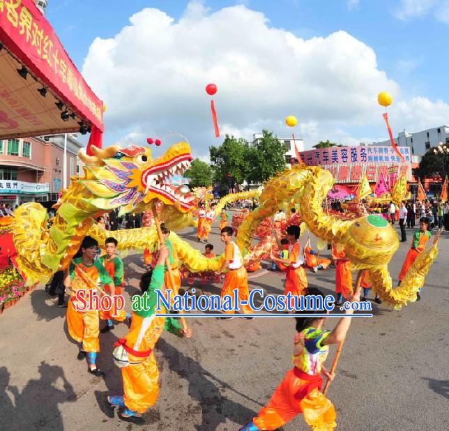 Golden Dragon Dance Costumes for Children and Youth