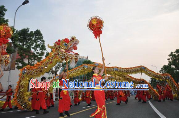 50 Meters Long Supreme Peking Olympic Dragon Dance Costume Complete Set