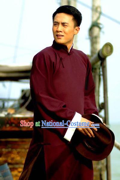 Traditional Chinese Minguo Long Robe for Men